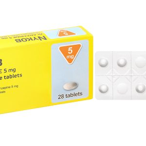 Nykob 5mg trị tâm thần phân liệt, rối loạn lưỡng cực (4 vỉ x 7 viên)