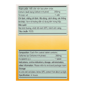 Ofbexim 200 trị nhiễm khuẩn (3 vỉ x 10 viên)