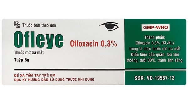 Thuốc mỡ tra mắt Ofleye 0,3% điều trị các bệnh nhiễm trùng mắt tuýp 5g
