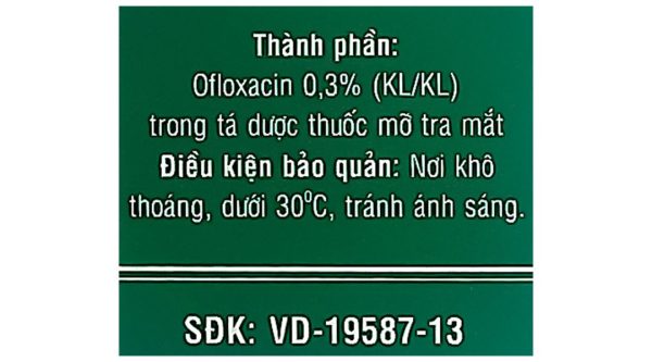 Thuốc mỡ tra mắt Ofleye 0,3% điều trị các bệnh nhiễm trùng mắt tuýp 5g