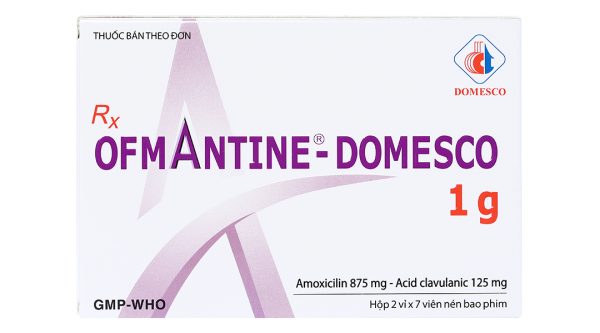 Ofmantine - Domesco 1g trị nhiễm khuẩn (2 vỉ x 7 viên)