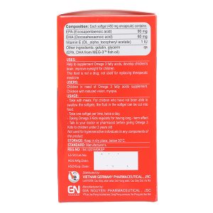 Dầu cá Omega 3 Kids phát triển não bộ, cải thiện thị lực lọ 60 viên