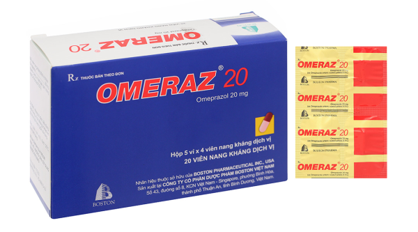 Omeraz 20 phòng và trị tái phát loét dạ dày, tá tràng (5 vỉ x 4 viên)