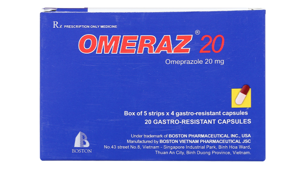 Omeraz 20 phòng và trị tái phát loét dạ dày, tá tràng (5 vỉ x 4 viên)