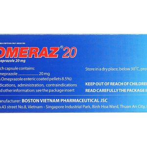 Omeraz 20 điều trị và dự phòng viêm loét, trào ngược dạ dày, thực quản (10 vỉ x 10 viên)