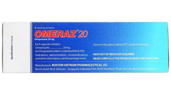 Omeraz 20 điều trị và dự phòng viêm loét, trào ngược dạ dày, thực quản (10 vỉ x 10 viên)