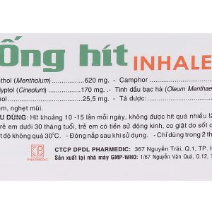 Ống hít Inhaler trị cảm cúm, nghẹt mũi vỉ 5 ống