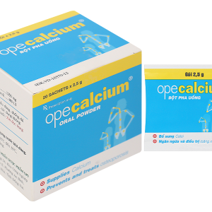Thuốc bột Opecalcium bổ sung Calci và vitamin D3, ngừa loãng xương (20 gói x 2.5g)