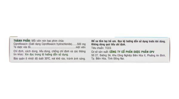 OpeCipro 500 trị nhiễm khuẩn (2 vỉ x 7 viên)