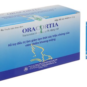 Thuốc mỡ Oracortia 0.1% trị viêm nhiễm khoang miệng (50 túi nhôm x 1g)
