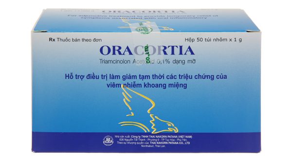 Thuốc mỡ Oracortia 0.1% trị viêm nhiễm khoang miệng (50 túi nhôm x 1g)