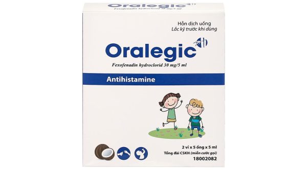 Hỗn dịch uống Oralegic 30mg/5ml điều trị viêm mũi dị ứng theo mùa (10 ống x 5ml)