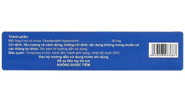 Hỗn dịch uống Oralegic 30mg/5ml điều trị viêm mũi dị ứng theo mùa (10 ống x 5ml)