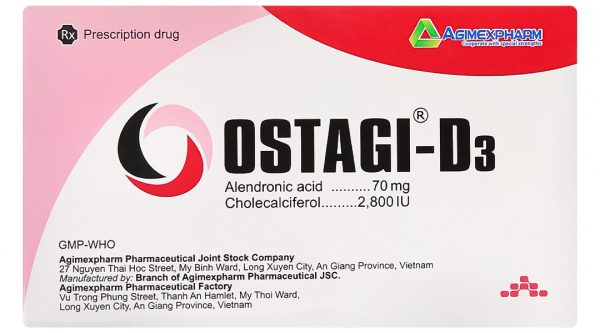 Ostagi-D3 ngăn ngừa và điều trị loãng xương (1 vỉ x 4 viên)