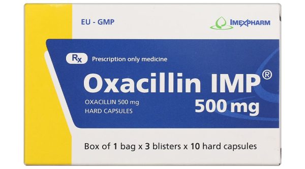 Oxacillin IMP 500mg trị nhiễm khuẩn đường hô hấp, nhiễm khuẩn ở xương (3 vỉ x 10 viên)