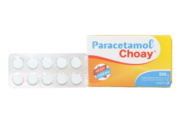 Paracetamol Choay 500mg hạ sốt, giảm đau từ nhẹ đến vừa (10 vỉ x 10 viên)