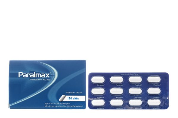 Paralmax 500mg giảm đau, hạ sốt từ nhẹ đến vừa (10 vỉ x 12 viên)