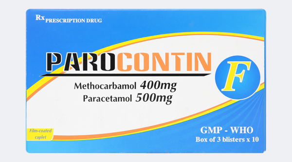 Parocontin F giảm đau trường hợp có liên quan đến co thắt cơ - xương (3 vỉ x 10 viên)