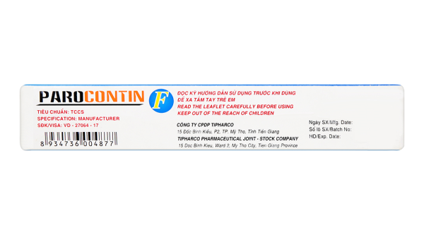 Parocontin F giảm đau trường hợp có liên quan đến co thắt cơ - xương (3 vỉ x 10 viên)