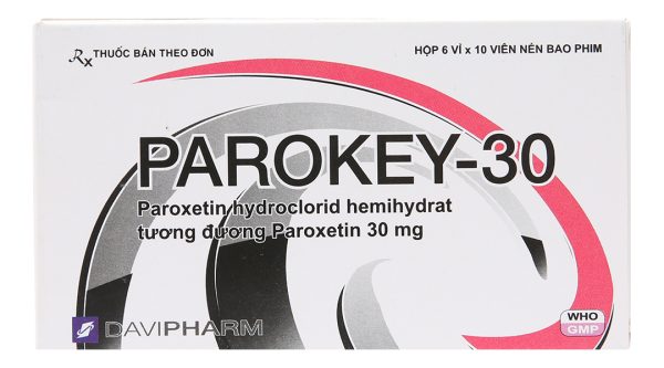 Parokey-30 trị trầm cảm, rối loạn ám ảnh cưỡng chế (6 vỉ x 10 viên)