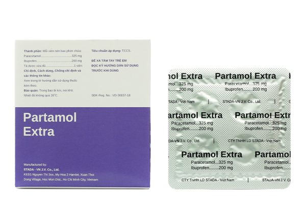 Partamol Extra giảm đau, kháng viêm xương khớp (10 vỉ x 4 viên)