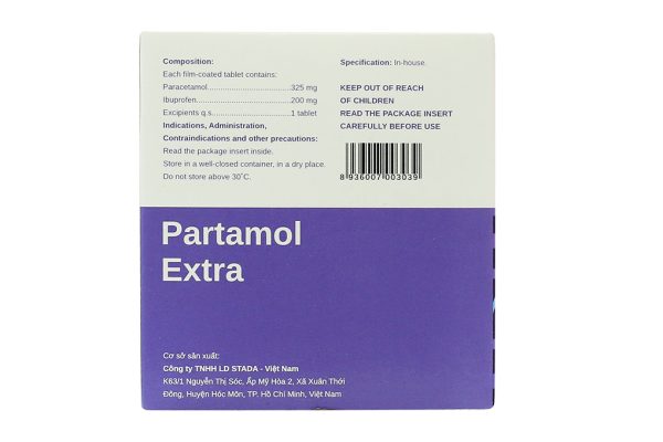 Partamol Extra giảm đau, kháng viêm xương khớp (10 vỉ x 4 viên)