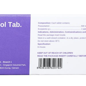 Partamol Tab. 500mg Stella trị các triệu chứng đau từ nhẹ đến vừa (10 vỉ x 10 viên)