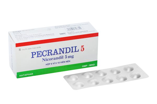 Pecrandil 5mg Hà Tây trị đau thắt ngực (6 vỉ x 10 viên)