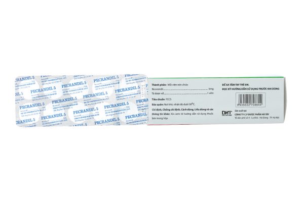 Pecrandil 5mg Hà Tây trị đau thắt ngực (6 vỉ x 10 viên)