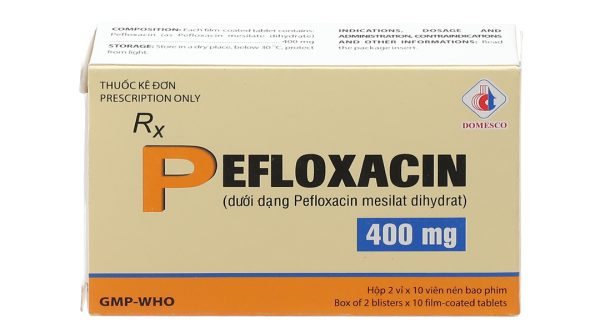 Pefloxacin Domesco 400mg trị nhiễm khuẩn (2 vỉ x 10 viên)