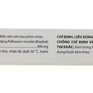 Pefloxacin Domesco 400mg trị nhiễm khuẩn (2 vỉ x 10 viên)