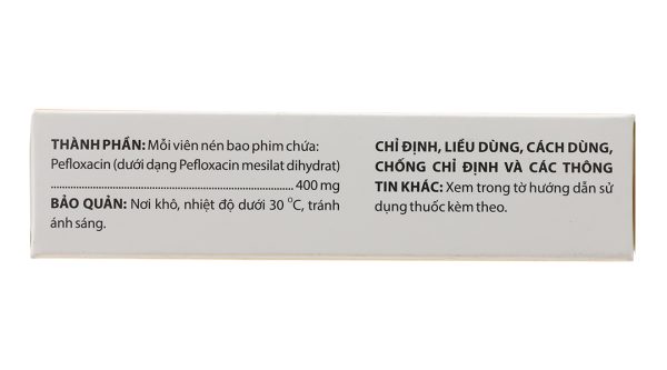 Pefloxacin Domesco 400mg trị nhiễm khuẩn (2 vỉ x 10 viên)