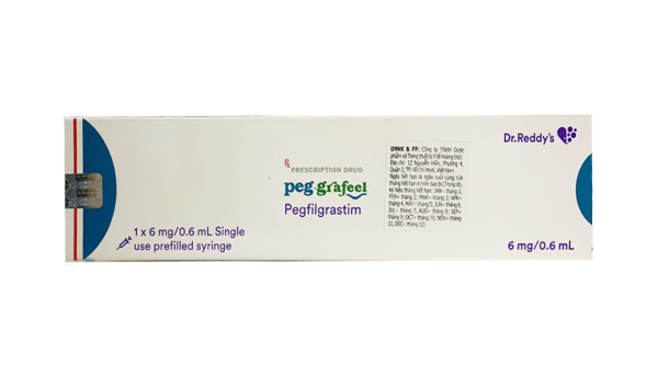 Dung dịch tiêm Peg-Grafeel 6mg/0.6ml điều trị hỗ trợ sau hóa xạ trị (1 bơm tiêm x 0.6ml)