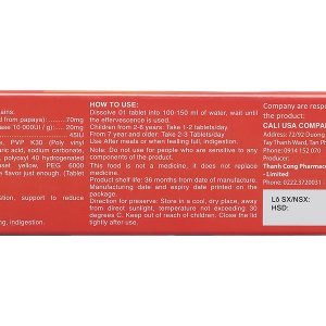 Viên sủi Peptazin CaliUSA hỗ trợ giảm đầy bụng, khó tiêu hộp 20 viên