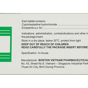 Periboston 4mg điều trị dị ứng và ngứa, đau nửa đầu và đau đầu (10 vỉ x 10 viên)