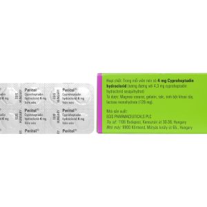 Peritol 4mg trị dị ứng, đau đầu (10 vỉ x 10 viên)