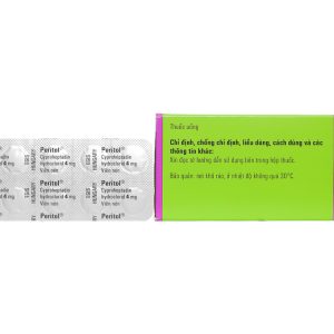 Peritol 4mg trị dị ứng, đau đầu (10 vỉ x 10 viên)