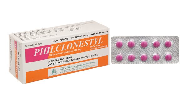 Philclonestyl 125mg trị đau do co cứng cơ (5 vỉ x 10 viên)