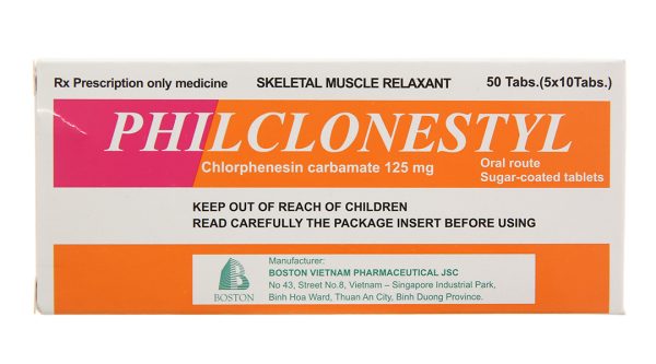 Philclonestyl 125mg trị đau do co cứng cơ (5 vỉ x 10 viên)