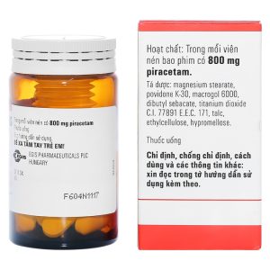 Piracetam EGIS 800mg trị hội chứng tâm thần thực thể lọ 30 viên