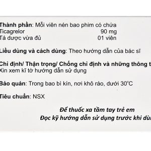 Platetica 90mg dự phòng biến cố huyết khối do xơ vữa (10 vỉ x 10 viên)