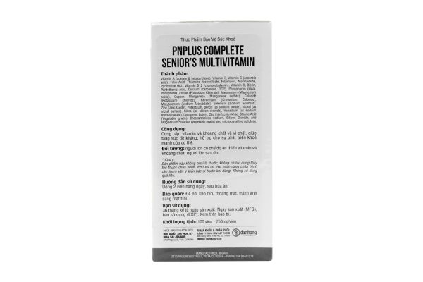 PNPlus Complete Senior's Multivitamin bổ sung vitamin cho người cao tuổi hộp 100 viên