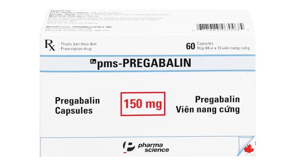 Pms-Pregabalin 150mg trị động kinh, đau dây thần kinh (4 vỉ x 15 viên)