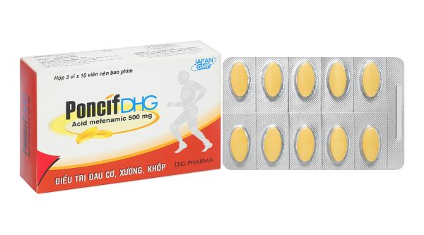 PoncifDHG 500mg trị giảm đau đau cơ, đau do chấn thương (3 vỉ x 10 viên)