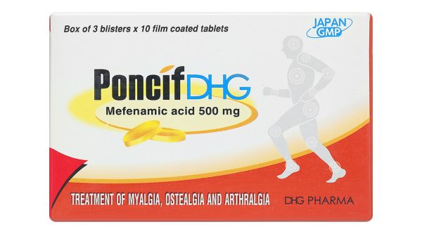 PoncifDHG 500mg trị giảm đau đau cơ, đau do chấn thương (3 vỉ x 10 viên)