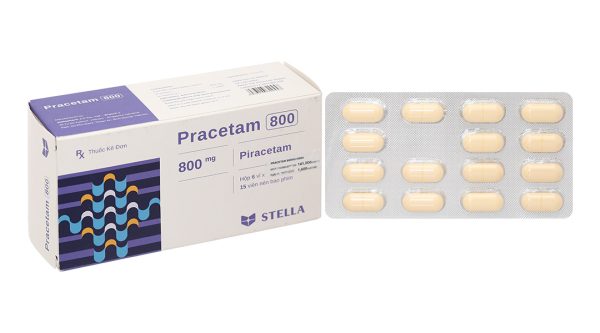 Pracetam 800 trị chóng mặt, mất trí nhớ (6 vỉ x 15 viên)