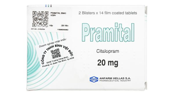 Pramital 20mg trị trầm cảm (2 vỉ x 14 viên)