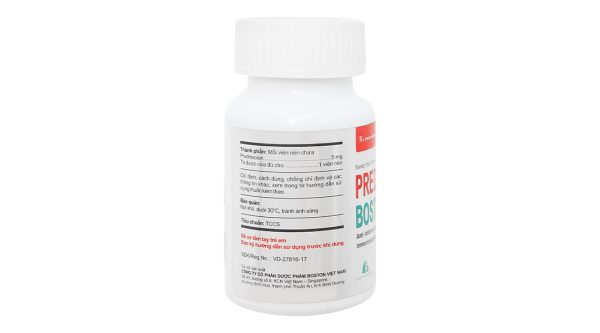 Prednisolon Boston 5mg trị các rối loạn viêm và dị ứng lọ 200 viên