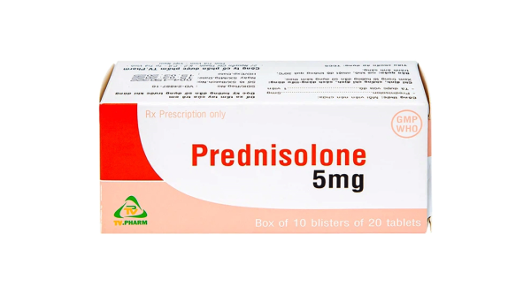 Prednisolone 5mg TV.Pharm chống viêm, chống dị ứng và ức chế miễn dịch (10 vỉ x 20 viên)