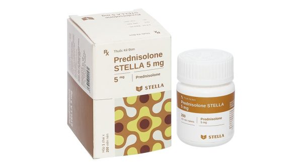 Prednisolone Stella 5mg điều trị các triệu chứng viêm, dị ứng chai 200 viên